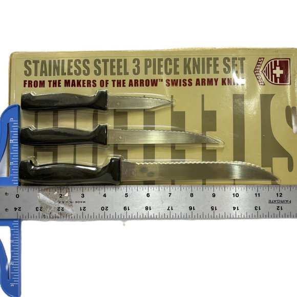 Vtg Steeledge Stainless Steel 3 pc knife Set NWT - Picture 5 of 7
